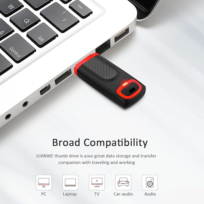 JUANWE 32GB USB Flash Drive USB 3.0 High-Speed Up to 80MB/S Thumb Drive Portable Memory Stick with LED Indicator for PC Laptop Backup Storage Data