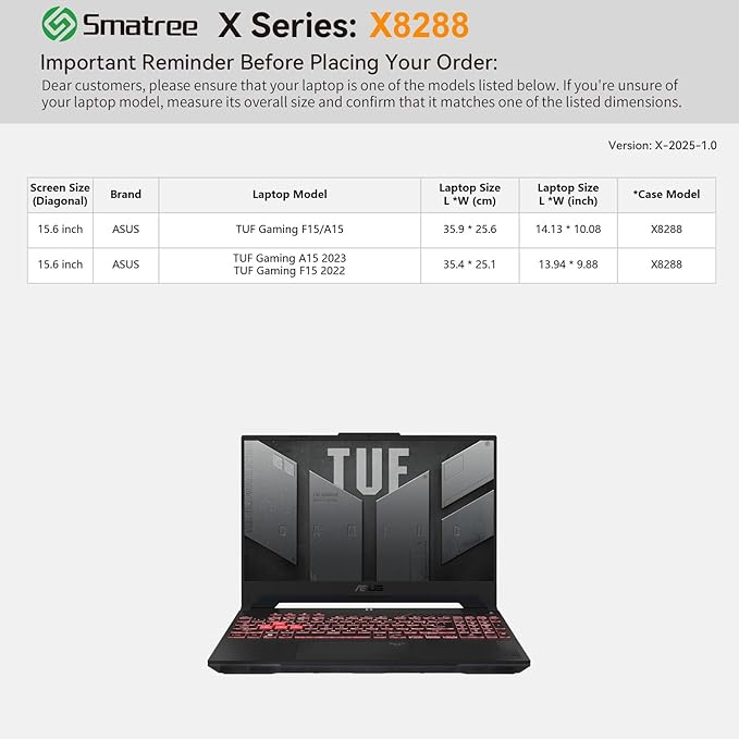 Smatree Hard EVA Protective Sleeve Bag and Case Compatible for 16 inch ASUS TUF Gaming A16 2024 FA607 Laptop, 15.6 inch TUF Gaming A15 2024/A15 2023/F15 2022/F15 2021 Carry Travel Case, White (X8288W)