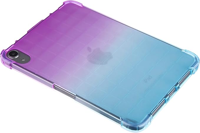 for iPad (A16) 11th Generation 11" 2025 & iPad 10th Generation Case 10.9 inch 2022, Lightweight Thin Translucent Soft TPU Back Shockproof Matte Clear Silicone Gradient Shell, Purple & Green