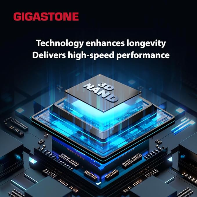 GIGASTONE Z80 512GB USB 3.2 Gen2 Solid State Drive, High Speed 1000MB/s, Capless Retractable Design Pen Drive, Carbon Fiber Style, Reliable & Durable