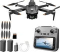 GPS Drone with 4K Camera, 4.5" LCD Display Screen Controller- 3,280ft RC Range, Auto return, Follow Me, Go Home, Gesture Control, One Key Takeoff/Landing, Altitude Hold,led Light ，Professional Quadcopter for Aerial Photography Control and Video Recordi...