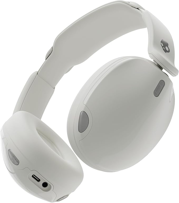 Skullcandy Hesh 540 ANC Wireless Over-Ear Bluetooth Headphones with THX Spatial Audio, Active Noise Cancelling, Personalized Sound, Up to 65 Hours Battery, Microphone for iPhone Android - Bone