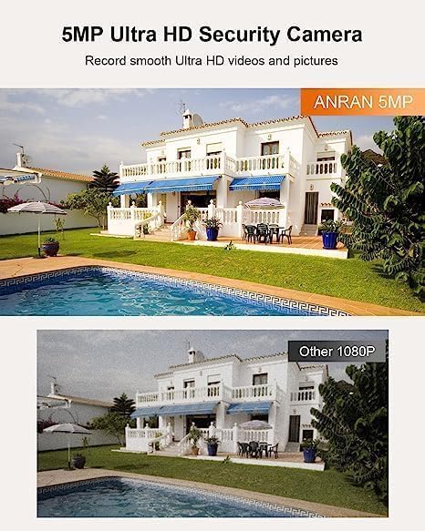 ANRAN 3K/5MP WiFi Security Camera for Home/House Outdoor: 2.4/5GHz Dual-Band, Auto-Tracking, 360° Pan-Tilt, 2-Way Audio, Full Color Night Vision, 24/7 Recording