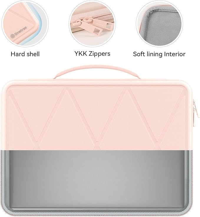 Smatree Hard EVA Protective Sleeve Case Compatible for 14 inch DELL Latitude 7455 Copilot+PC/7450/7400/7410/7420/7440 or 2-in-1 Laptop Notebook Bag (Not Fit with Inspiron 14 Plus 7440!),Pink (X8042TP)