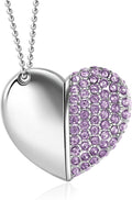 USB 2.0 Flash Drive,Cute Romantic Heart Shape USB Memory Stick,Thumb Drive for Photos, Music, Files Storage (Purple, 64, GB)