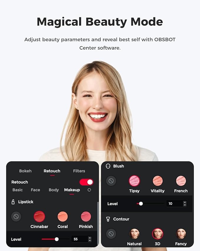 OBSBOT Meet 2 Al-Powered 4K Webcam— Ultra HDR,1080p@60FPS,1/2" CMOS,4X Digital Zoom,Plug&Play,Built-in Dual Mic—Work with Skype, Zoom/ MS_Teams/Google Meet—for Online Call/Meeting/Educate-Grey