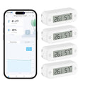 eMylo WiFi Thermometer Hygrometer Sensor, Smart Wireless Indoor Temperature Humidity Monitor with App Alerts, Free Data Storage Export, for Home Room Pet Greenhouse, Compatible with Alexa, 4 PCS