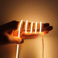 3mm COB Strip Light, DC 12V Warm White 16.4ft Flexible Cuttable Ultra-Thin LED Tape CRI>90 Uniform Dotless 400LEDs/M LED Light for Christmas Bedroom Home Kitchen Cabinet Decor (NO Power Supply)