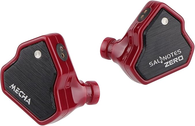 Linsoul 7Hz Salnotes Zero HiFi 10mm Dynamic Driver in-Ear Earphone IEM with Metal Composite Diaphragm Stainless Steel Faceplate Detachable 2Pin OFC Cable (Red, Without Mic)