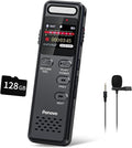 160GB Digital Voice Recorder with Playback, 1100mAh Audio Recording Device for Lecture Interviews, 1536Kbps Voice Activated Recorder with Noise Reduction, Password, External Microphone