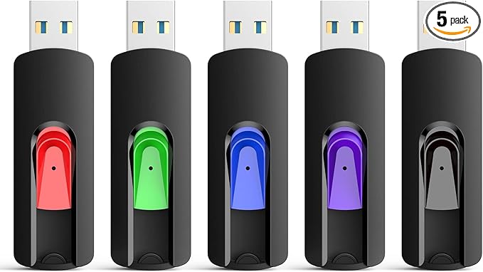 RAOYI 5 Pack 32GB USB 3.0 Flash Drive, High Speed Memory Stick Thumb Drives Jump Drive Pen Drive for PC Laptop Desktop- 32G Multipack