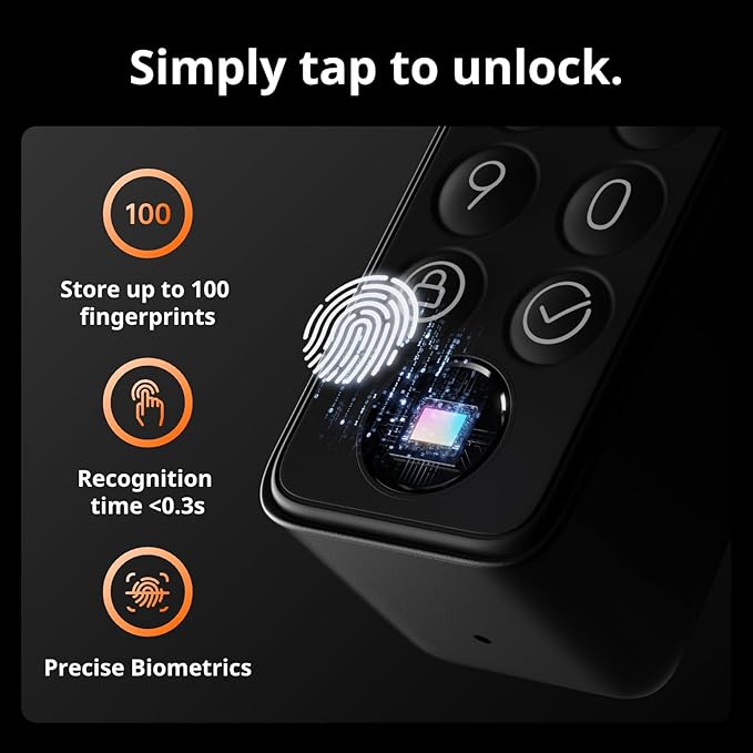 SwitchBot Smart Lock Pro Bundle: Lock+Keypad Touch+Hub Mini Matter, Fingerprint Deadbolt Retrofit, IP65, Matter HomeKit Siri iPhone/Apple Watch, Alexa/Google