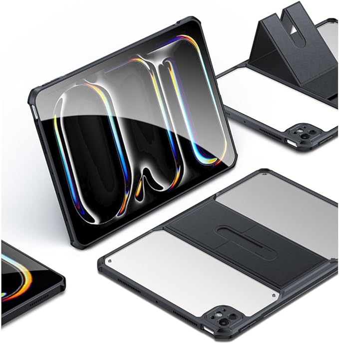 Clear Case for iPad Pro 11 inch (M5/M4) 2025/2024 Case with Stand, Transparent Back Cover with Kickstand Slim Light Drop Safe