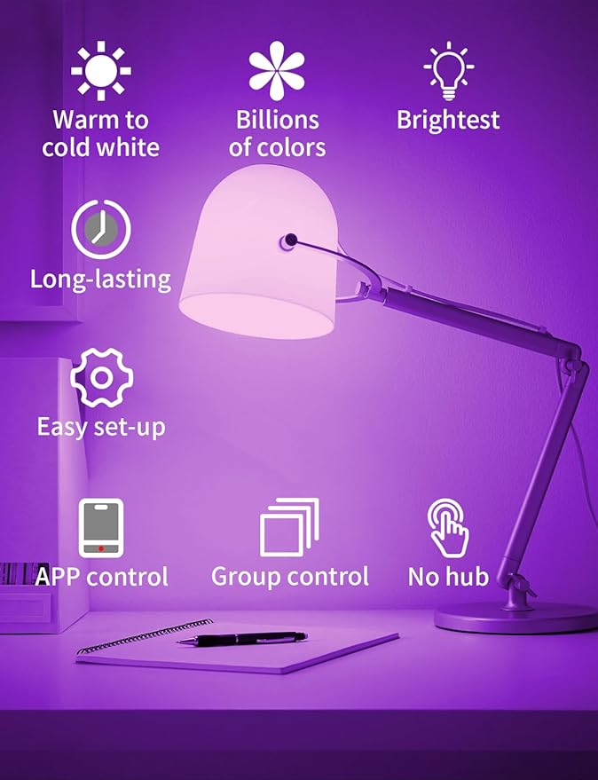 Smart Light Bulbs, 16W 150W Equivalent 1600 Lumens 2700K-6500K Tunable BR30 WiFi Color Changing Light Bulb Works with Alexa Google,Recessed Alexa Light Bulb,Dimmable Flood Smart Bulb,4 Pack