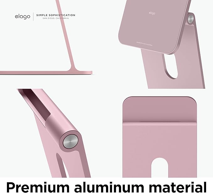 elago Premium iPad Magnetic Stand Designed for iPad Pro 12.9"(5th,4th Gen), 11"(3rd,2nd Gen), Air 10.9"(5th,4th Gen), Mini 8.3"(6th Gen, A17 Pro), 10.9"(10th Gen) [Sand Pink]