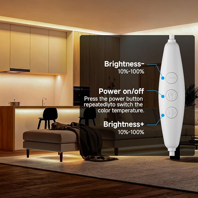BTF-LIGHTING FCOB COB FOB LED Strip Lights 5V USB CCT 3.28FT 640LEDs Tunable 2700K/4000K/6500K 10mm Width Dimmable 90+ High CRI Flexible High Density for TV Backlight PC Bedroom Kitchen Home DIY Decor