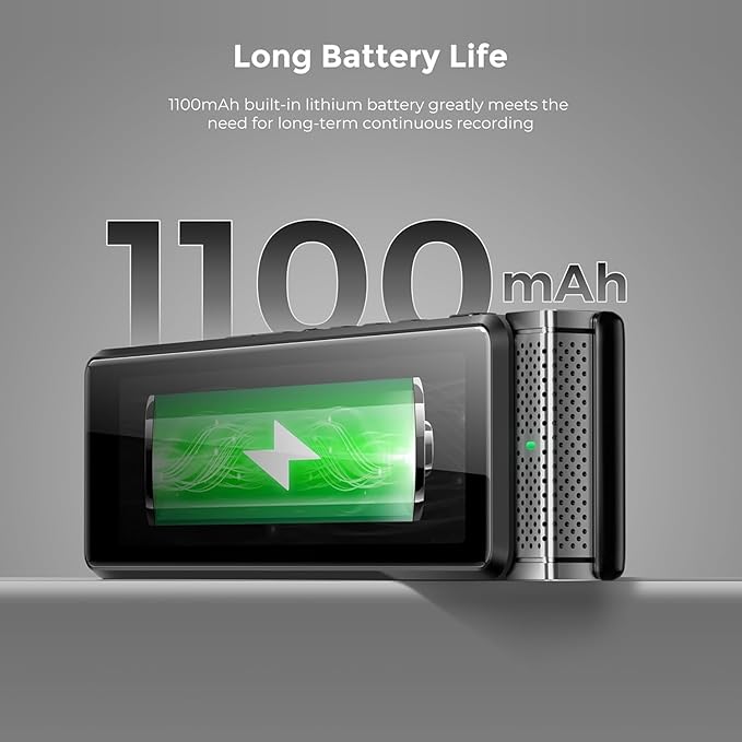 8GB Digital Voice Recorder with Playback, Innioasis R1 Full Touchscreen Voice Recorder with Bluetooth, Voice Activated Sound Audio Recorder Device with Mic Silver
