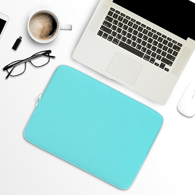 RAINYEAR Laptop Sleeve Case Compatible with 13.3 Inch Notebook Computer Tablet Chromebook 14" MacBook Pro/Max M1 M2 M3 M4 M5 Soft Cover Protective Case Zipper Carrying Bag (Blue, Upgraded Version)