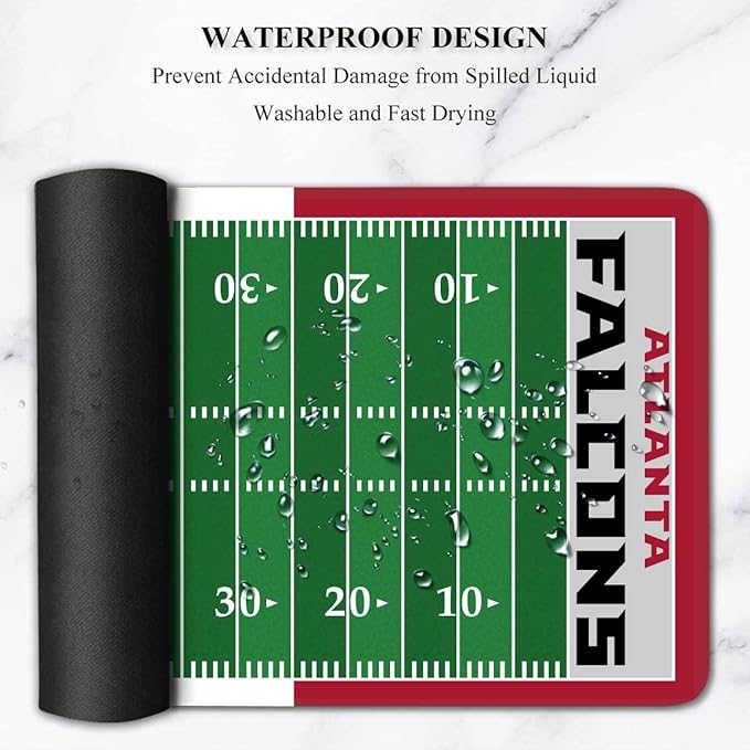 Large Gaming Mouse Pad, Mousepad with Non-Slip Rubber Base for Laptop Computer Desktop Keyboard,Football Fans Red Design Boy Mat Husband Gift