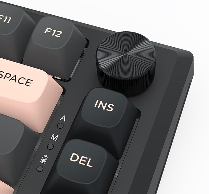 Redragon K687 PRO Wireless CNC Gasket Gaming Keyboard, 81 Keys Mechanical Keyboard w/Premium CNC Aluminum Board, Easy-Control Knob, 5-Layer Noise Dampening, Custom Linear Switch, Round PBT Keycaps