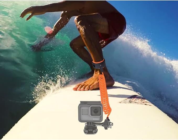 Action Camera Non-Slip Handler Floating Hand Grip Holder Mount + Steel-cored Safety Wrist Strap for GoPro Sony Insta360 Olympus Akaso Underwater Camcorder Diving Surfing Snorkeling Rafting Kayaking