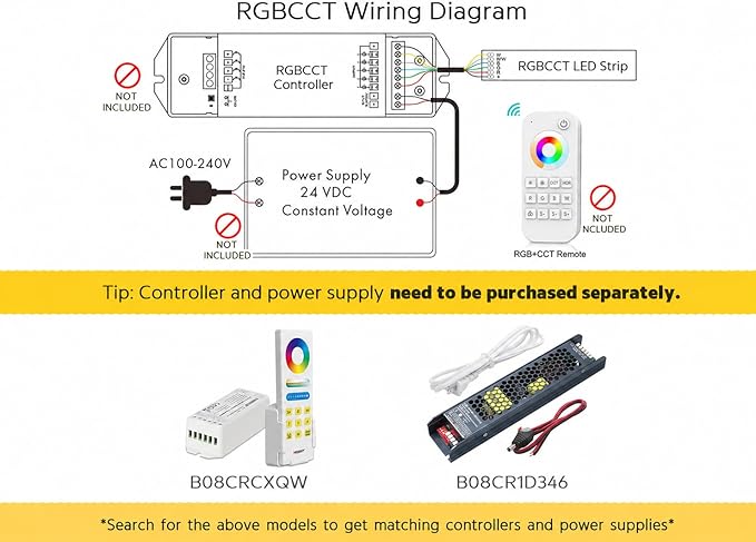 Brightest RGB+CCT Flexible led Strip Lights 270LEDs/Meter 5050 RGB + 2835 Warm White Daylight White Double Row Super Bright RGBWW Non-Waterproof Flexible LED Tape Light(DC24V 5meter/16.4ft)