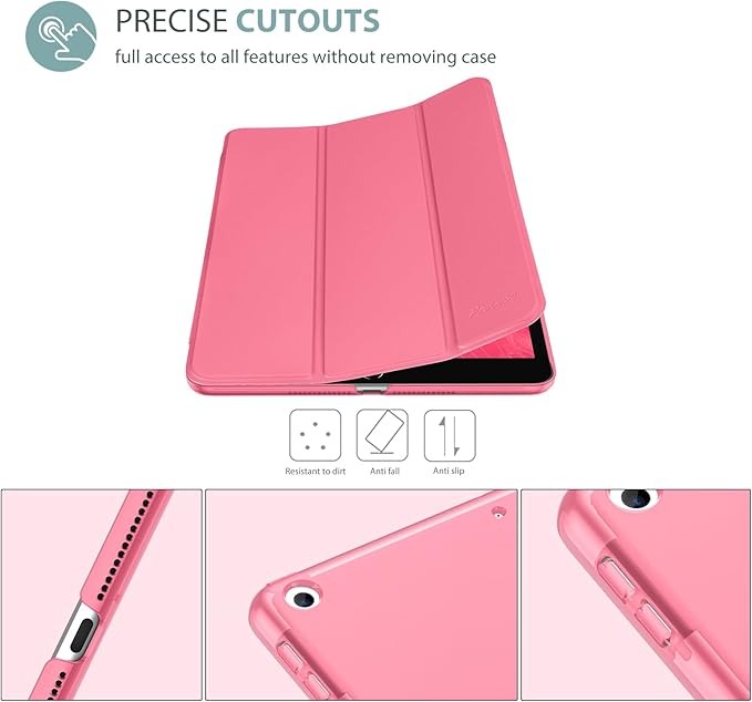 ProCase Smart Case for iPad 9.7 Inch iPad 6th/5th Generation 2018 2017(Model: A1893 A1954 A1822 A1823), Ultra Slim Lightweight Stand Cover with Translucent Frosted Back -Melonpink