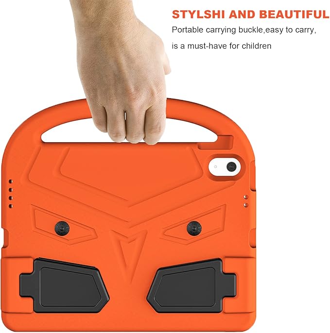 Dteck for iPad 10th Generation Case Kids 10.9 Inch 2022, Durable Lightweight Shockproof Protective Handle Stand EVA Foam Boys Girls Kids Proof Case for iPad 10th Generation 10.9 Inch 2022,Orange