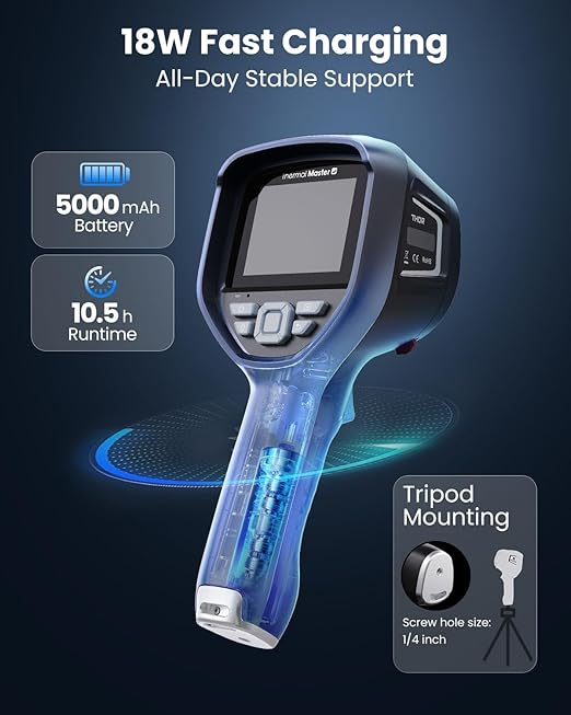 Thermal Master Handheld Thermal Camera, 512×384 X³ IR Resolution, 5-Vision, -4℉ to 1022℉, 3.5" IPS Hard Screen, Thermal Imager with Macro Lens (Thor001)