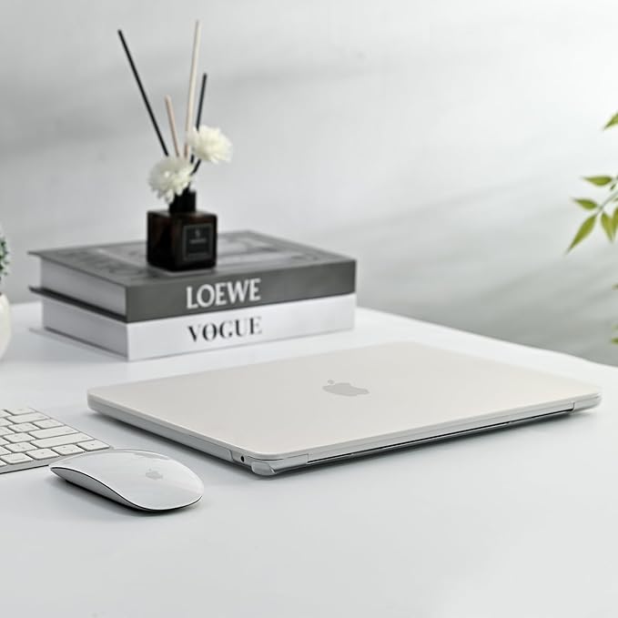 BlueSwan for MacBook Pro 13 inch Case, 2026 2022-2016 M2 M1 Clip, Anti-Scratch Flexible Protective Laptop Cover with Grippy Matte Texture, Slim and Easy Installation, Frosted White