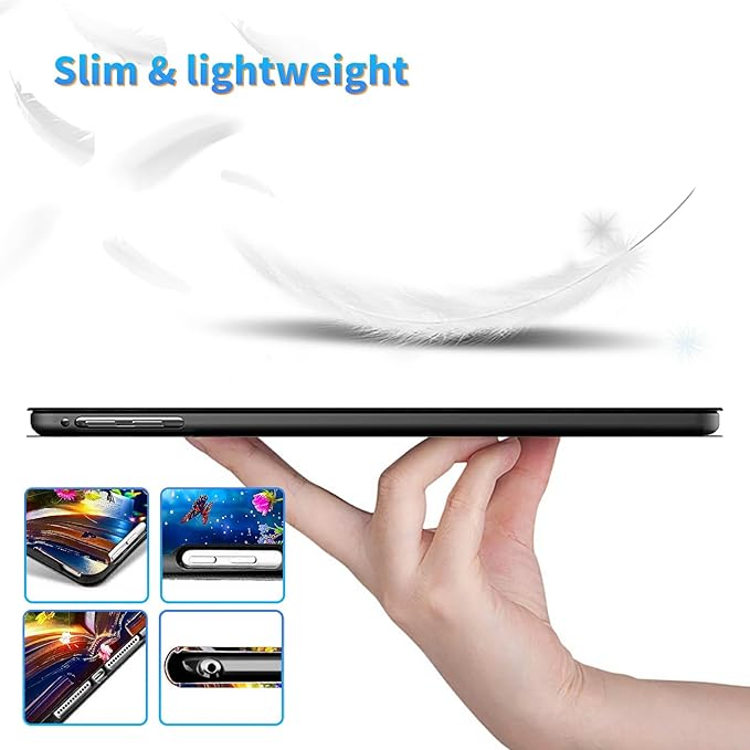 for Amazon Kindle Fire 7 (12th Generation, 2022 Release) 7" Tablet Case, Slim Kickstand Stand Leather Smart Cover with Auto Wake/Sleep, Book Flower