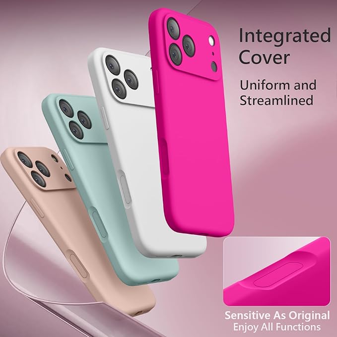 FireNova Magnetic for iPhone 17 Pro Max Case, Compatible with MagSafe, [Integrated Silicone Camera Control Button] [Camera Protection] Anti-Scratch Microfiber Lining Phone Case, 6.9", Hot Pink