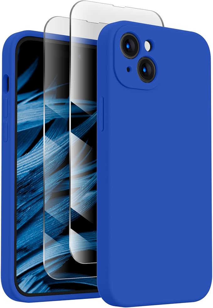 FireNova Designed for iPhone 15 Case, Silicone Upgraded [Camera Protection] Phone Case, Soft Anti-Scratch Microfiber Lining Inside, 6.1 inch, Klein Blue