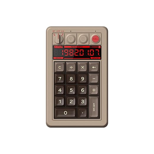 8BitDo Retro 18 Mechanical Numpad, Supports Calculator Mode, Bluetooth/2.4G/Wired Numpad for Windows and Android - C64 Edition