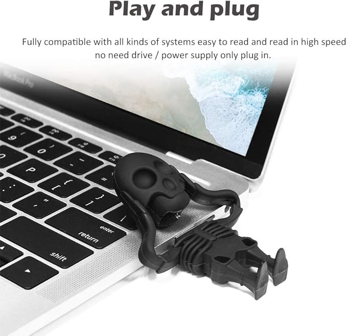 Cool USB Flash Drive 16GB Skeleton Shape Thumb Drive Computer Memory Stick Data Storgage Gift Pendrive for Teachers, Students, Family and Friends