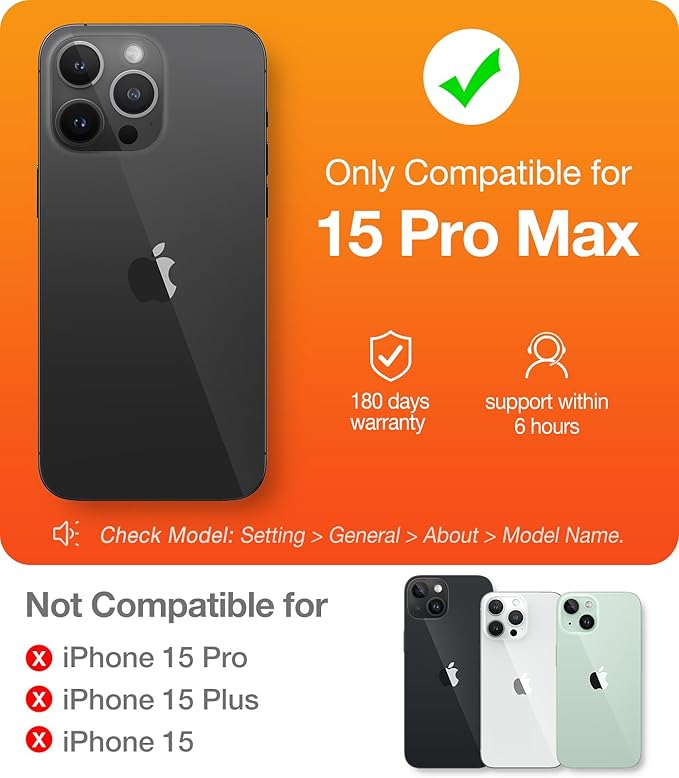 TORRAS Magnetic Slim-Fit for iPhone 15 Pro Max Case, Ultra-Thin 15 ProMax Phone Case Compatible with MagSafe, Lightweight Anti-Scratch Matte Hard Phone 15 ProMax Case 6.7 inch OriginFit, Navy Blue