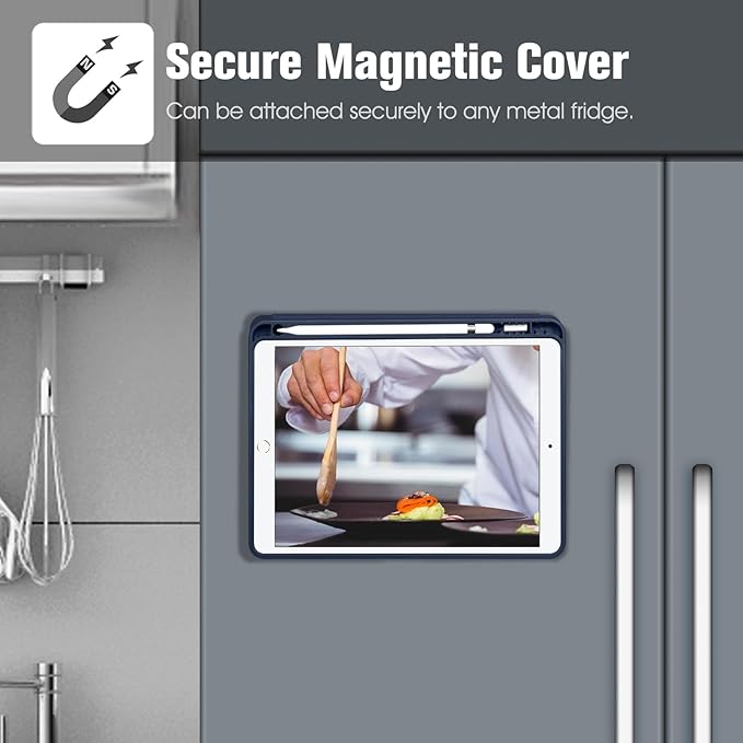 Fintie Magnetic Stand Case for iPad Air 10.5" (3rd Generation) 2019 / iPad Pro 10.5" 2017, Multi-Angle Viewing Rugged Soft TPU Back Cover with Pencil Holder, Auto Wake/Sleep (Navy)