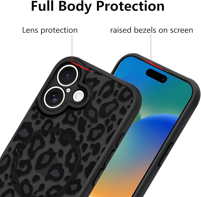 KANGHAR Case for iPhone 16 Phone Case [Compatible with Magsafe] Leopard Printed Pattern Cute Cheetah Protective Magnetic Case for Girls Women Men 6.1"