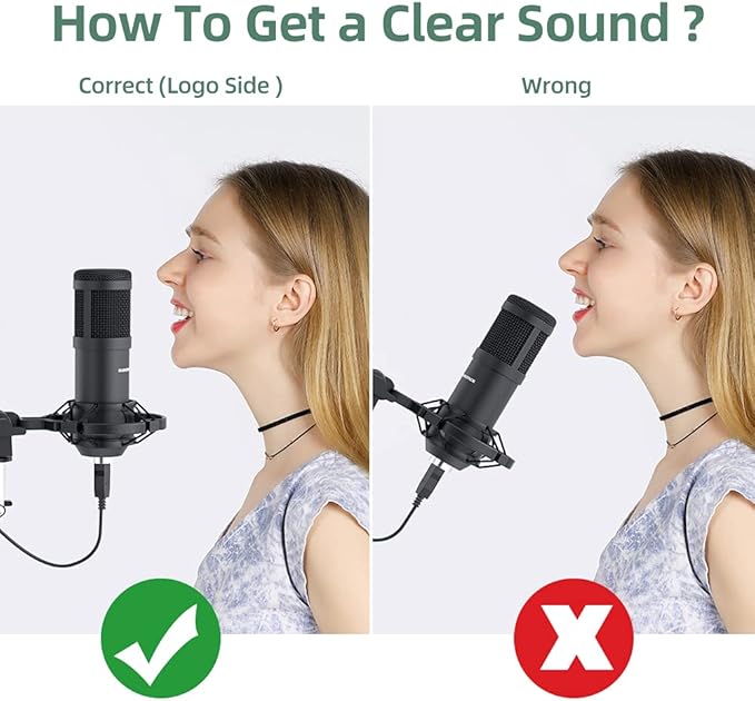 SUDOTACK USB Condenser Podcast Microphone for PC: Studio Microphone Kit with 192KHz/24bit Professional Sound Chipset Cardioid for Recording, Streaming, Gaming, Voice-Over, YouTube, Twitch (ST-800)