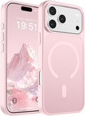 SUPFINE Magnetic for iPhone 17 Pro Max Case (Compatible with MagSafe)(Military Grade Drop Protection) Translucent Matte Shockproof with Anti-Fingerprint Phone Cover,Light Pink