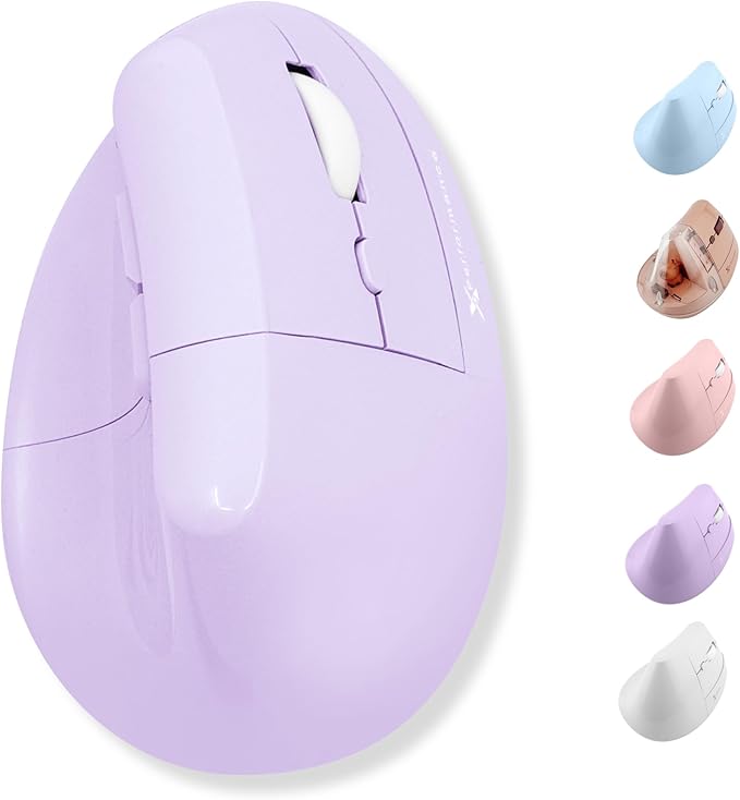 X9 Performance Wireless Vertical Ergonomic Mouse - (BT + 2.4Ghz) - Click in Comfort - Up to 4000 DPI, 6 Button, Rechargeable - Bluetooth Ergonomic Vertical Mouse Wireless - for Mac and PC - Purple
