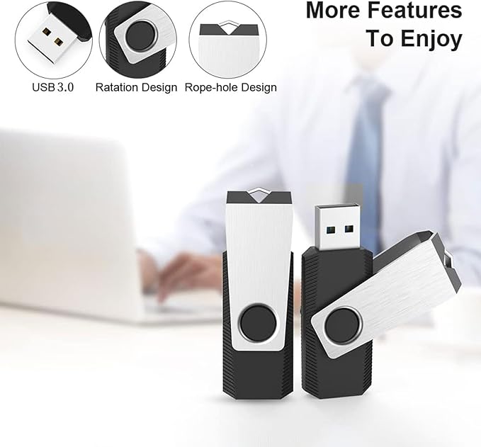 KEXIN 64GB Flash Drive 2 Pack USB 3.0 Flash Drive 64G Thumb Drive Jump Drive Memory Stick Data Storage Pen Drive Black Blue