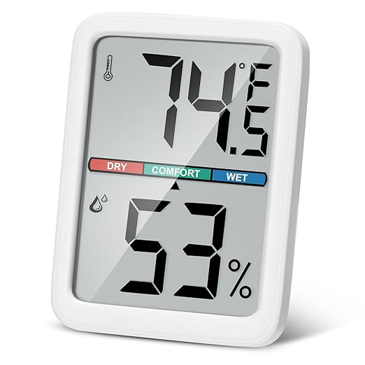 Digital Thermometer Hygrometer, Large LCD Screen Room Thermometer Temperature, Wall Thermometer Humidity Indoor with High Accuracy, Suitable for Greenhouse, Home and Office Measuring Devices