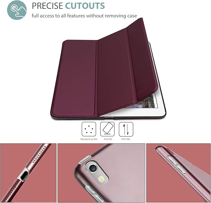 ProCase Smart Case for 10.5” iPad Air 3rd Generation 2019 / iPad Pro 2017, Slim Stand Cover with Translucent Frosted Back for iPad Air 3 -Wine