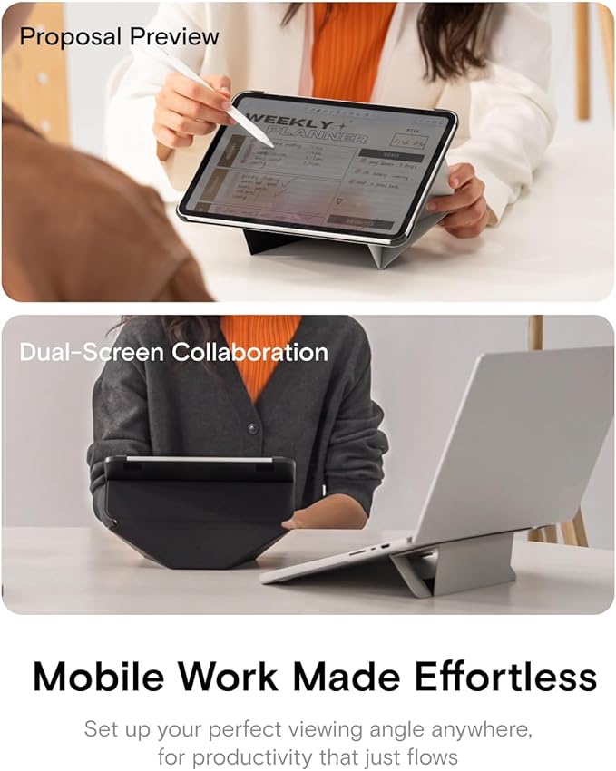 MOFT Dynamic Folio Case for iPad Pro 11" (M5 2025 / M4 2024)-[Reinforced Corner Protection] Stable Slim Magnetic Stand with 20+ Viewing Angles, Premium MOVAS Leather, Misty Cove x Jet Black