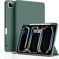 Case for iPad Pro 13 Inch Case (M5/M4) 2025/2024 with Pencil Holder | Slim Protective Trifold TPU Back | Support Apple Pencil Pro & USB-C Charging | Auto Wake/Sleep (Dark Green)