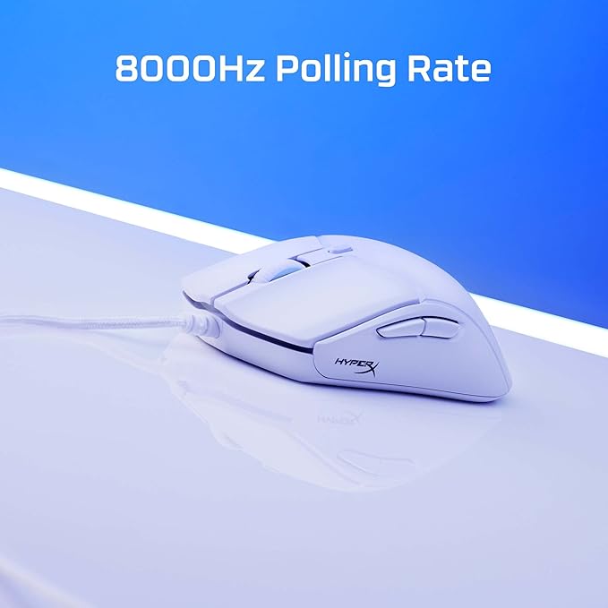 HyperX Pulsefire Haste 2 – Wired Gaming Mouse- Ultra Lightweight, 53g, 8000Hz Polling Rate, Precision Sensor, Hyperflex 2 Cable, Plug and Play – White