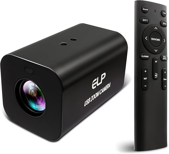 HDMI 12X Zoom USB Camera 4K Autofocus 60FPS High Speed Webcam USB HDMI Simultaneous Output PC Camera Manual Zoom Remote Control for TV Projector Video Conferencing Church Streaming