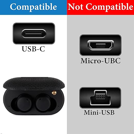 GEEKRIA USB Charger Cable Compatible with Marshall Major V, Minor ANC, Mode II, Minor IV TWS Earbuds, USB to USB-C Replacement Power Charging Cord (1ft/30cm 2Pack)