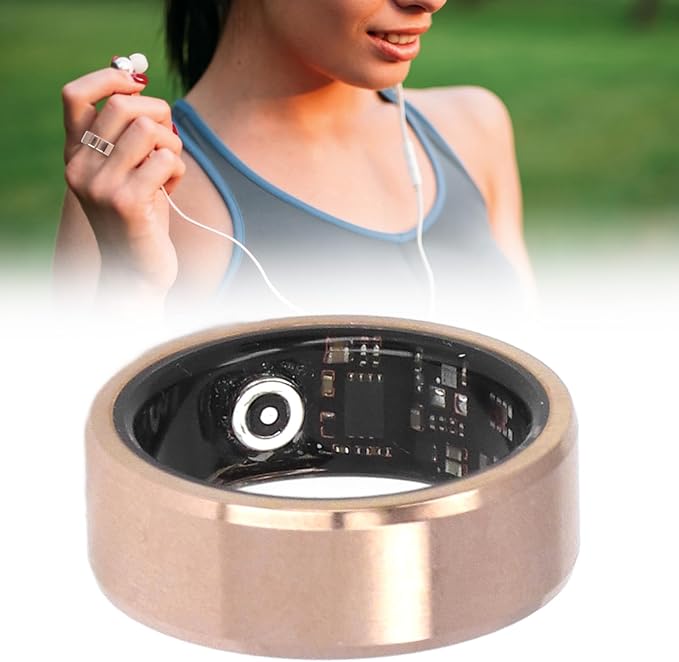 Smart Ring Health Tracker, Fitness Tracker Ring Monitoring Sleep Quality and Heart Rate, Waterproof Wearable Healthy Data Recorder with APP